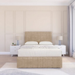 "Sloomy 2Ft6 California Divan Bed Base Cream Plush ,2 Drawers, 12"" Footboard & 26"" Struts Headboard - Small Single" - thumbnail 2