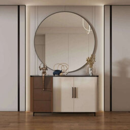 Jōbū Jobu Home - Rei, Extra Large Round Gold Metal Circle Mirror - 120Cm X 120Cm - thumbnail 3