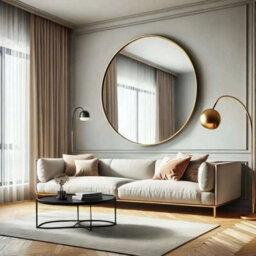 Jōbū Jobu Home - Rei, Extra Large Round Gold Metal Circle Mirror - 120Cm X 120Cm - thumbnail 2