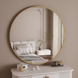 Jōbū Jobu Home - Rei, Extra Large Round Gold Metal Circle Mirror - 120Cm X 120Cm - thumbnail 7