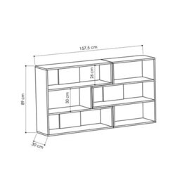 Decortie Molly Modern Corner Bookcase 3 Tier Room Divider Storage Unit Freestanding Melamine Finish Oak 89Cm - thumbnail 3