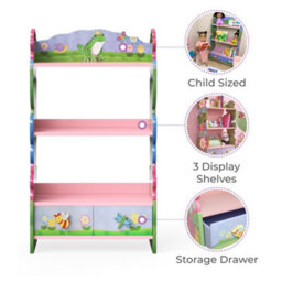 Teamson Home Teamson Kids Magic Garden 3-Tier Wooden Children's Bookshelf And Storage Drawers, Multicolour - thumbnail 7