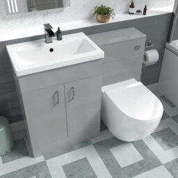 Nes Home 1100mm Freestanding Light Grey Basin Vanity & Back To Wall Toilet - thumbnail 4