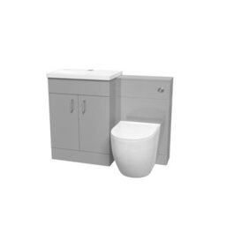 Nes Home 1100mm Freestanding Light Grey Basin Vanity & Back To Wall Toilet - thumbnail 6