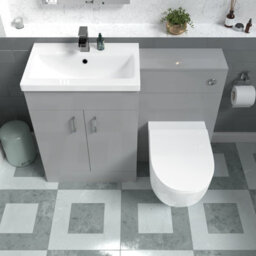 Nes Home 1100mm Freestanding Light Grey Basin Vanity & Back To Wall Toilet - thumbnail 3