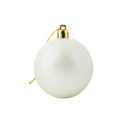 Shatchi 25Cm White Glitter Christmas Bauble - Christmas Tree & Home Décor Ornament - thumbnail 1
