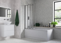 Aquarius Levaqua Framed Four Panel Folding Bath Screen Chrome