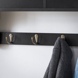 Sobuy Frg178-Sch, Wall Coat Rack Wall Shelf Wall Cabinet Wall Storage Unit, Black,w60Xd14.5Xh27 - thumbnail 6