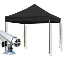 Crocodile Trading 3M X 3M Extreme 40 Commercial Instant Shelter Pop Up Gazebos Frame & Canopy - Black - thumbnail 1
