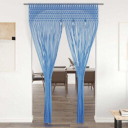 Berkfield Macrame Curtain Blue 140X240 Cm Cotton