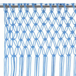 Berkfield Macrame Curtain Blue 140X240 Cm Cotton - thumbnail 4