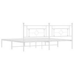 Berkfield Metal Bed Frame Without Mattress With Headboard White 193X203Cm - thumbnail 7