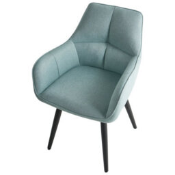Beliani Set Of 2 Dining Chairs Tirano Faux Linen Light Blue - thumbnail 7
