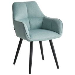Beliani Set Of 2 Dining Chairs Tirano Faux Linen Light Blue - thumbnail 4