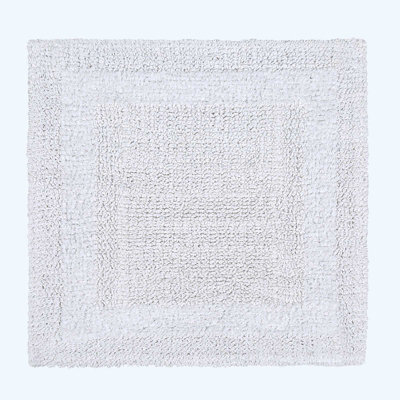 Homescapes Luxury Reversible Cotton Shower Mat - White - image 1