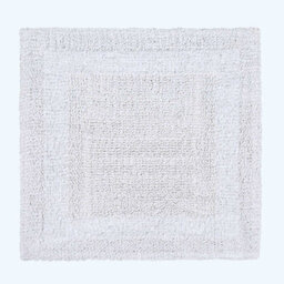 Homescapes Luxury Reversible Cotton Shower Mat - White - thumbnail 1