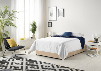 Somnior Beds Somnior Plush Beige Memory Foam Divan Bed With Mattress And 2 Drawers  - Small Double - image 1