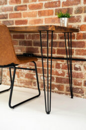 Solid Wood Desk With Hairpin Legs 60Cm X 100Cm In Dark Oak - thumbnail 3