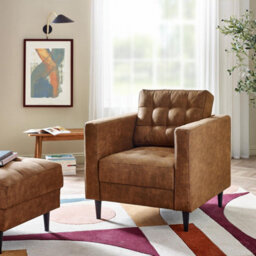 Furniturebox Uk Jenna Tan Faux Leather Armchair