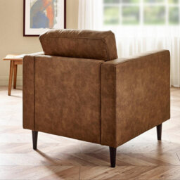 Furniturebox Uk Jenna Tan Faux Leather Armchair - thumbnail 3