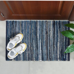 Bravich Chindi Handwoven Denim Recycled Rag Rug - 240 X 330Cm - thumbnail 7