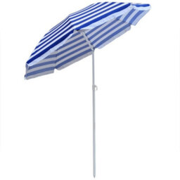 Sundaze 1.8M Blue-White Beach Parasol Outdoor Garden Patio Umbrella Sunshade Uv Protection - thumbnail 2