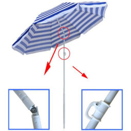 Sundaze 1.8M Blue-White Beach Parasol Outdoor Garden Patio Umbrella Sunshade Uv Protection - thumbnail 5