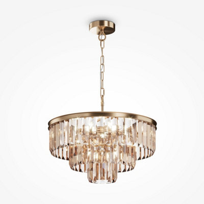 Luminosa Lighting Luminosa Maytoni Revero Classic 7 Light Pendant Ceiling Light Gold E14 - image 1