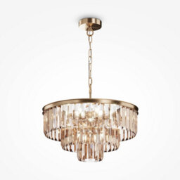 Luminosa Lighting Luminosa Maytoni Revero Classic 7 Light Pendant Ceiling Light Gold E14 - thumbnail 1