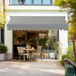 Sundaze 3.5M X 2.5M Manual Awning Retractable Gazebo Canopy Outdoor Patio Garden Sun Shade Shelter Grey - thumbnail 1
