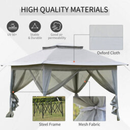 Outsunny 3.6 X 3.6M Pop-Up Tent Gazebo Instant Canopy Steel W/ Bag - thumbnail 6