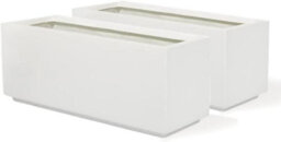 Primrose White Gloss Fibreglass Garden Indoor Outdoor Trough Planter 120Cm - thumbnail 5