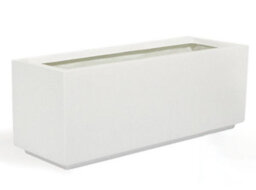Primrose White Gloss Fibreglass Garden Indoor Outdoor Trough Planter 120Cm - thumbnail 1