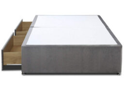 Divan Base Direct Grandeur Platform Top Divan Bed Base Only 6Ft Super King 2 Drawers End- Plush Light Silver - thumbnail 2