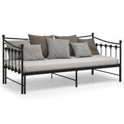 Vidaxl Pull-Out Sofa Bed Frame Without Mattress Black Metal 90X200 Cm - thumbnail 4