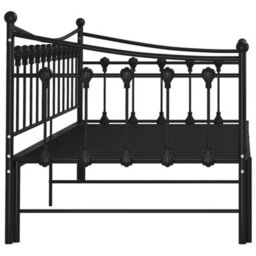 Vidaxl Pull-Out Sofa Bed Frame Without Mattress Black Metal 90X200 Cm - thumbnail 9