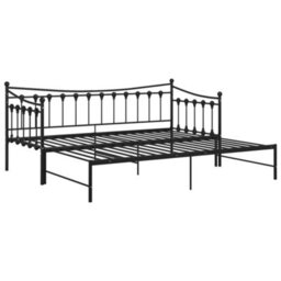 Vidaxl Pull-Out Sofa Bed Frame Without Mattress Black Metal 90X200 Cm - thumbnail 7