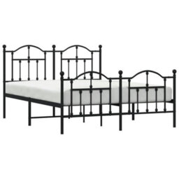Berkfield Metal Bed Frame With Headboard And Footboard Black 150X200 Cm - thumbnail 3