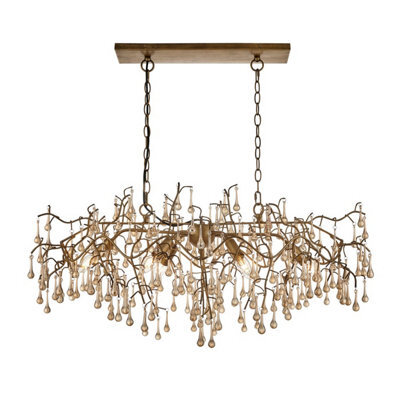 Luminosa Lighting Luminosa Rimini Pendant Ceiling Light Aged Gold Paint, Champagne Lustre Glass - image 1