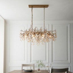 Luminosa Lighting Luminosa Rimini Pendant Ceiling Light Aged Gold Paint, Champagne Lustre Glass - thumbnail 3