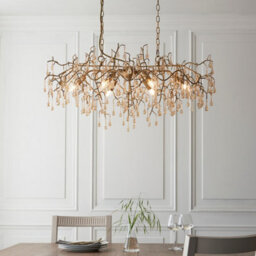 Luminosa Lighting Luminosa Rimini Pendant Ceiling Light Aged Gold Paint, Champagne Lustre Glass - thumbnail 2