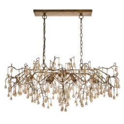Luminosa Lighting Luminosa Rimini Pendant Ceiling Light Aged Gold Paint, Champagne Lustre Glass - thumbnail 7