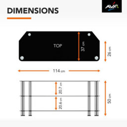 "Avf Classic 1.14M Glass Corner Tv Stand, For Tvs Up To 55"" - Black & Chrome" - thumbnail 6