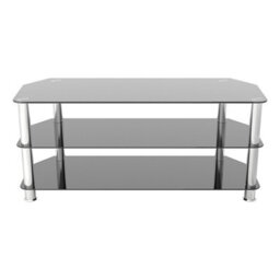 "Avf Classic 1.14M Glass Corner Tv Stand, For Tvs Up To 55"" - Black & Chrome" - thumbnail 9