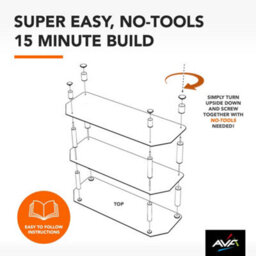 "Avf Classic 1.14M Glass Corner Tv Stand, For Tvs Up To 55"" - Black & Chrome" - thumbnail 7