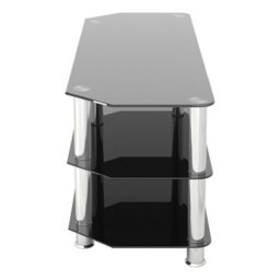 "Avf Classic 1.14M Glass Corner Tv Stand, For Tvs Up To 55"" - Black & Chrome" - thumbnail 8