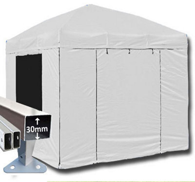 Crocodile Trading 3M X 3M Trader-Max 30 Commercial Instant Shelter Pop Up Gazebos Frame, Canopy & Sides - White - image 1
