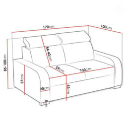 Oslo M 2 Living Room Sofa Adjustable Headrests Mdf Chipboard Frame Polyurethane Foam 170X100X85 100Cm Grey - thumbnail 4