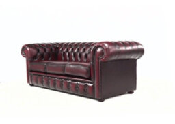 Chesterfield 3 Seater Antique Oxblood Red Leather Sofa Bespoke In Classic Style - thumbnail 5
