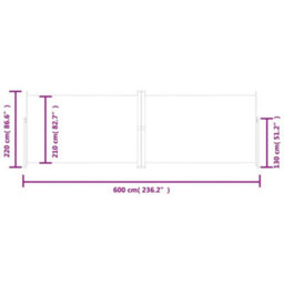 Walplus Retractable Side Awning Garden Sun Shade Canopy Gazebo For Back Door, Porch, Patio Brown 220X600 Cm - thumbnail 8